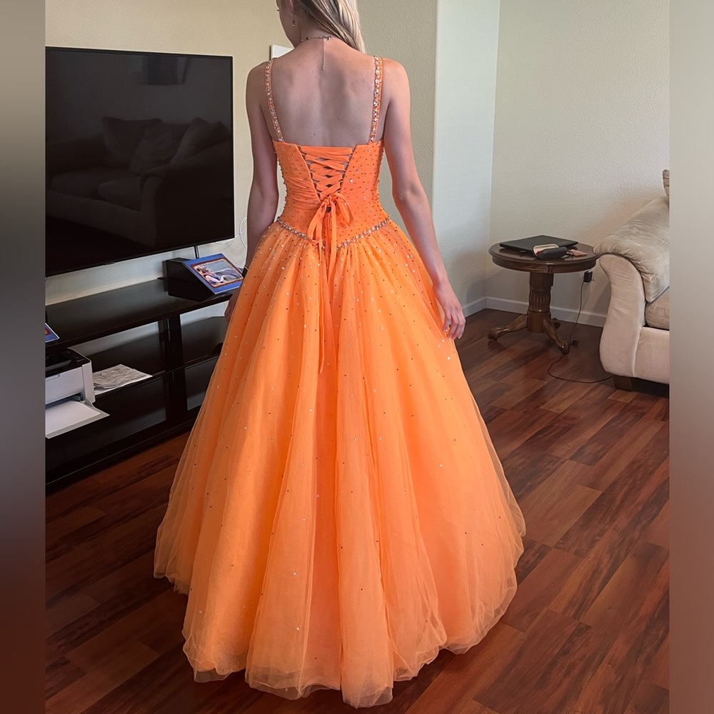 Orange Prom Dress. The tag is no longer attached so brand is unknown.